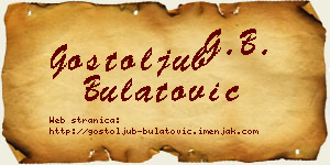Gostoljub Bulatović vizit kartica